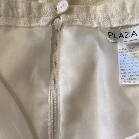 Plaza South Linen Cotton Boho Embordered Ruffle Hem Women Skirt Size 12 - Picture 8 of 10